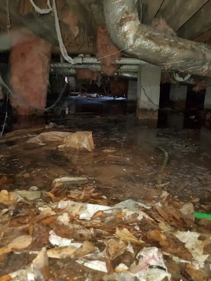 Crawl space flood assessment for Commercial Water Damage Restoration in Superior